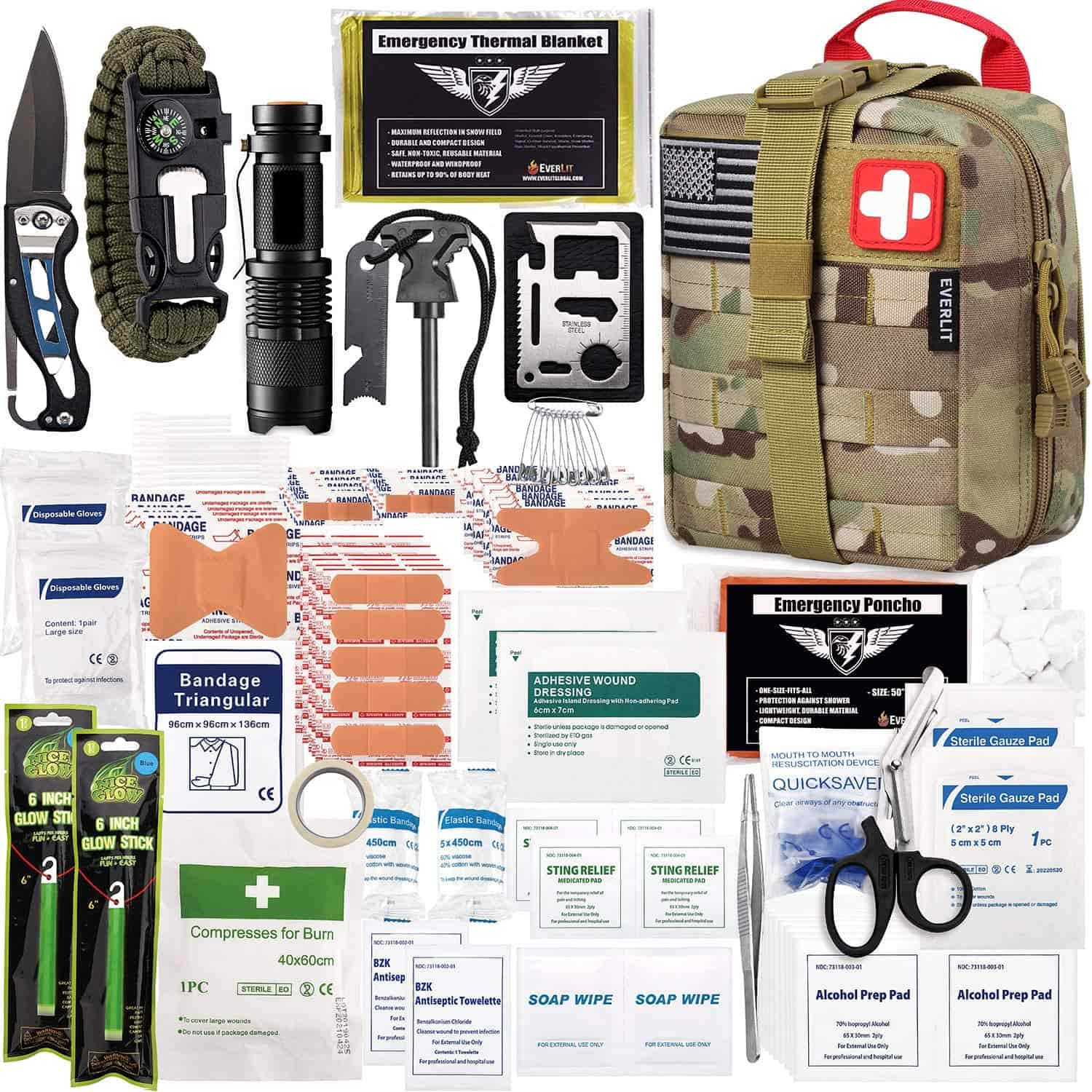 Camo Survival First Aid Kit inneholder 250 stk førstehjelpssett