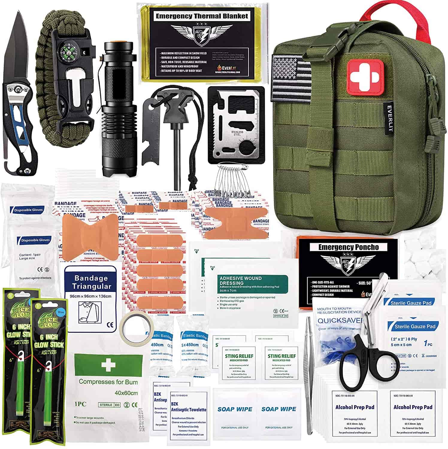 Green Survival First Aid Kit inneholder 250 stk førstehjelpssett