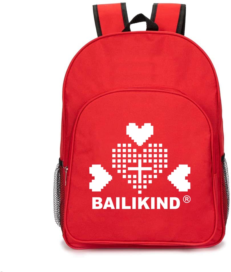 Rød nylon barnepass førstehjelp ryggsekk bag